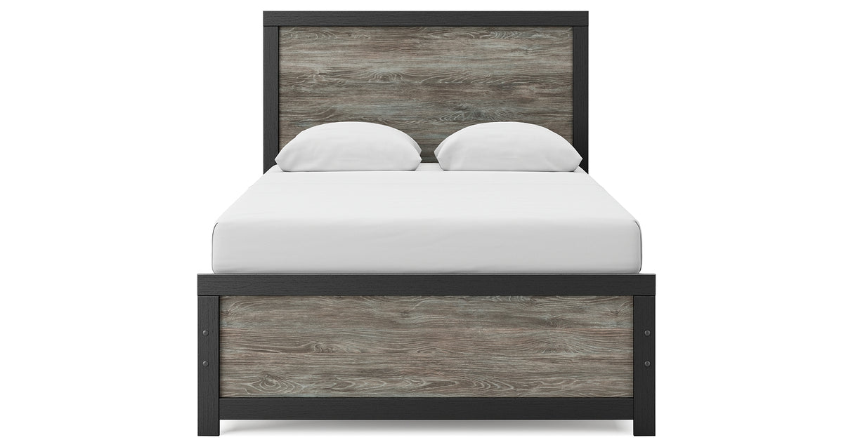 Broachmyn Black/Gray Full Panel Bed, Dresser and Mirror from Ashley Furniture - Luna Furniture