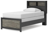Broachmyn Black/Gray Twin Bookcase Bed, Dresser and Mirror from Ashley - Luna Furniture