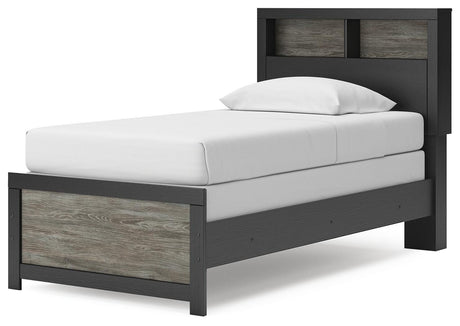 Broachmyn Black/Gray Twin Bookcase Bed, Dresser and Mirror from Ashley Furniture - Luna Furniture