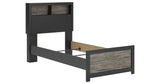 Broachmyn Black/Gray Twin Bookcase Bed from Ashley - Luna Furniture