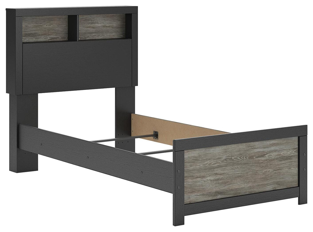 Broachmyn Black/Gray Twin Bookcase Bed, Dresser and Mirror from Ashley - Luna Furniture