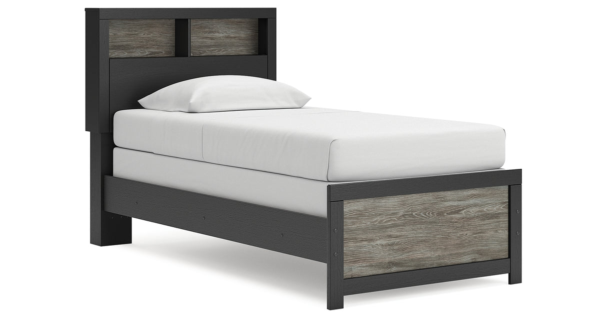 Broachmyn Black/Gray Twin Bookcase Bed, Dresser and Mirror from Ashley - Luna Furniture