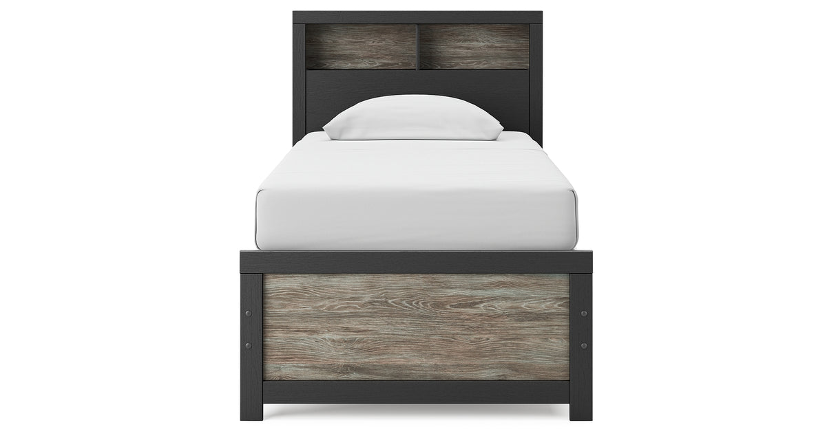 Broachmyn Black/Gray Twin Bookcase Bed from Ashley - Luna Furniture