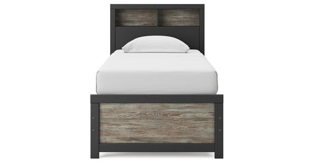 Broachmyn Black/Gray Twin Bookcase Bed from Ashley - Luna Furniture