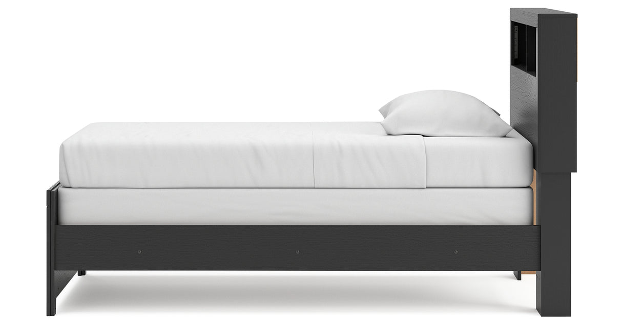Broachmyn Black/Gray Twin Bookcase Bed, Dresser and Mirror from Ashley - Luna Furniture