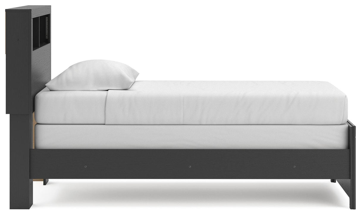 Broachmyn Black/Gray Twin Bookcase Bed, Dresser and Mirror from Ashley - Luna Furniture