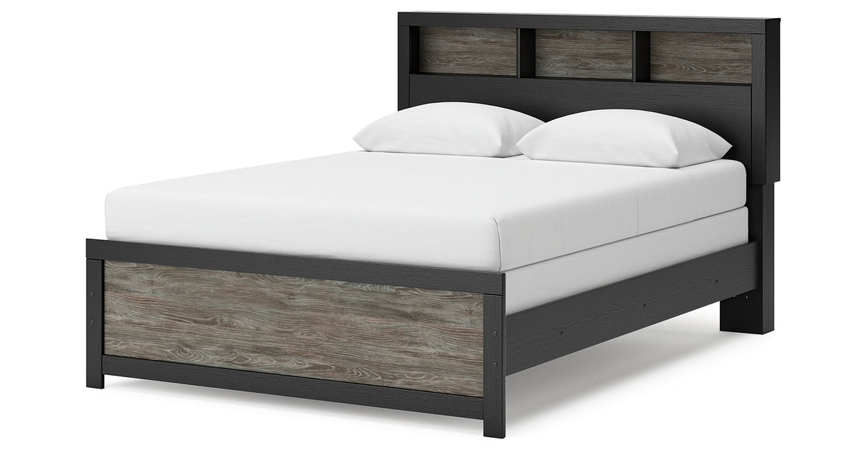 Broachmyn Black/Gray Queen Bookcase Bed, Dresser and Mirror from Ashley Furniture - Luna Furniture
