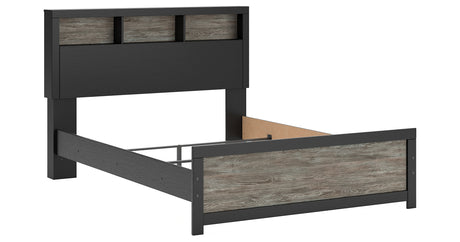 Broachmyn Black/Gray Queen Bookcase Bed, Dresser and Mirror from Ashley Furniture - Luna Furniture