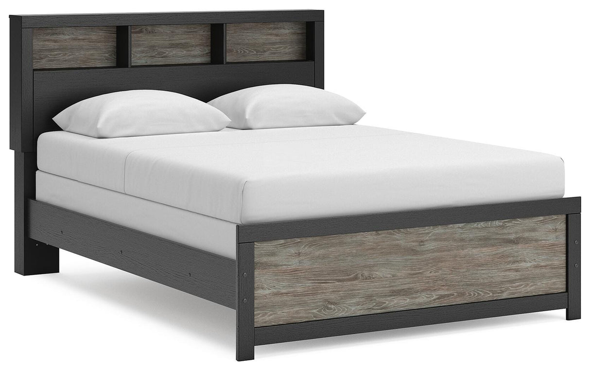 Broachmyn Black/Gray Queen Bookcase Bed, Dresser and Mirror from Ashley Furniture - Luna Furniture