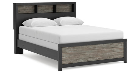 Broachmyn Black/Gray Queen Bookcase Bed, Dresser and Mirror from Ashley Furniture - Luna Furniture