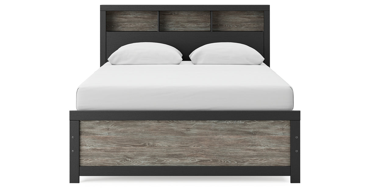 Broachmyn Black/Gray Queen Bookcase Bed, Dresser and Mirror from Ashley Furniture - Luna Furniture