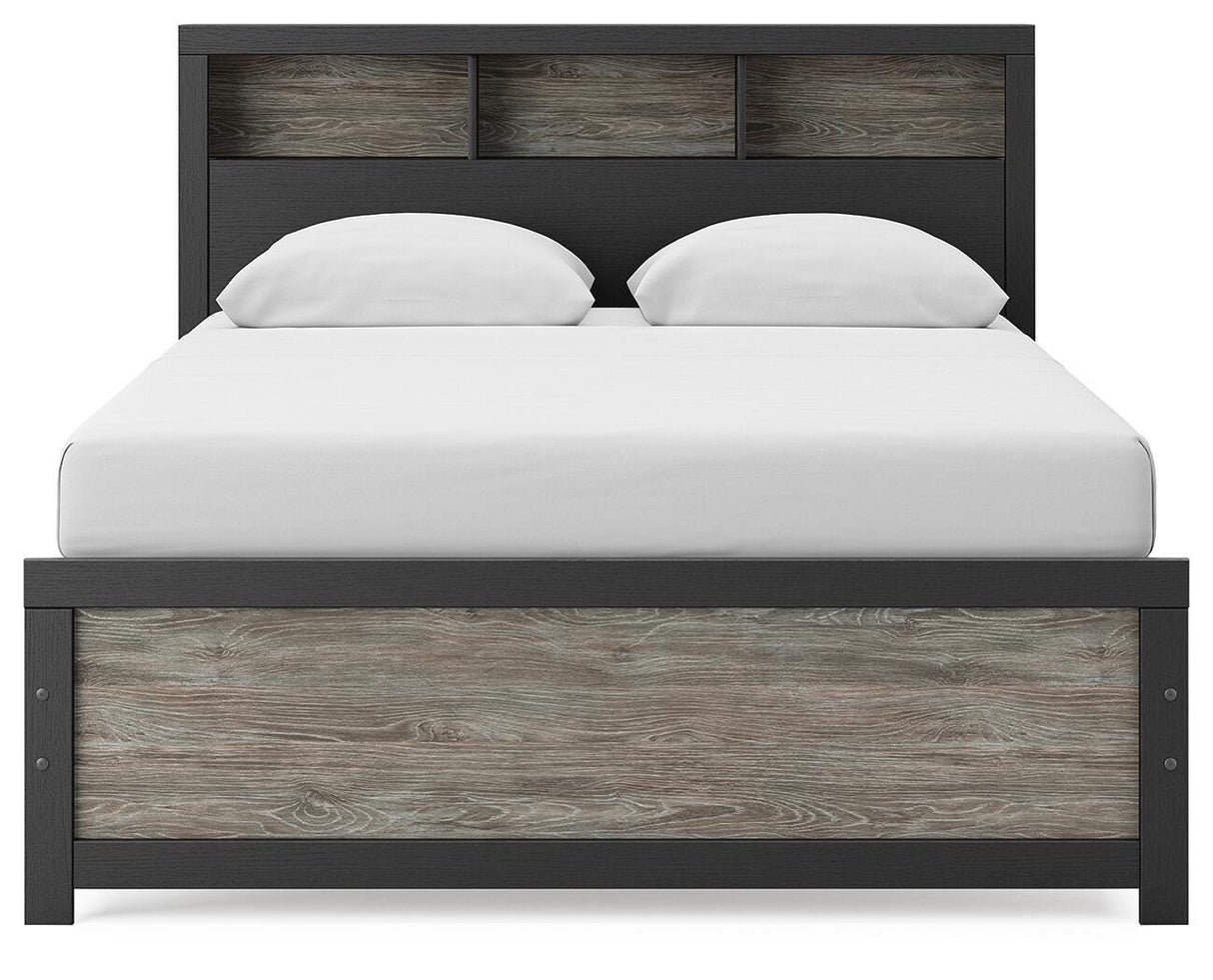 Broachmyn Black/Gray Queen Bookcase Bed from Ashley - Luna Furniture