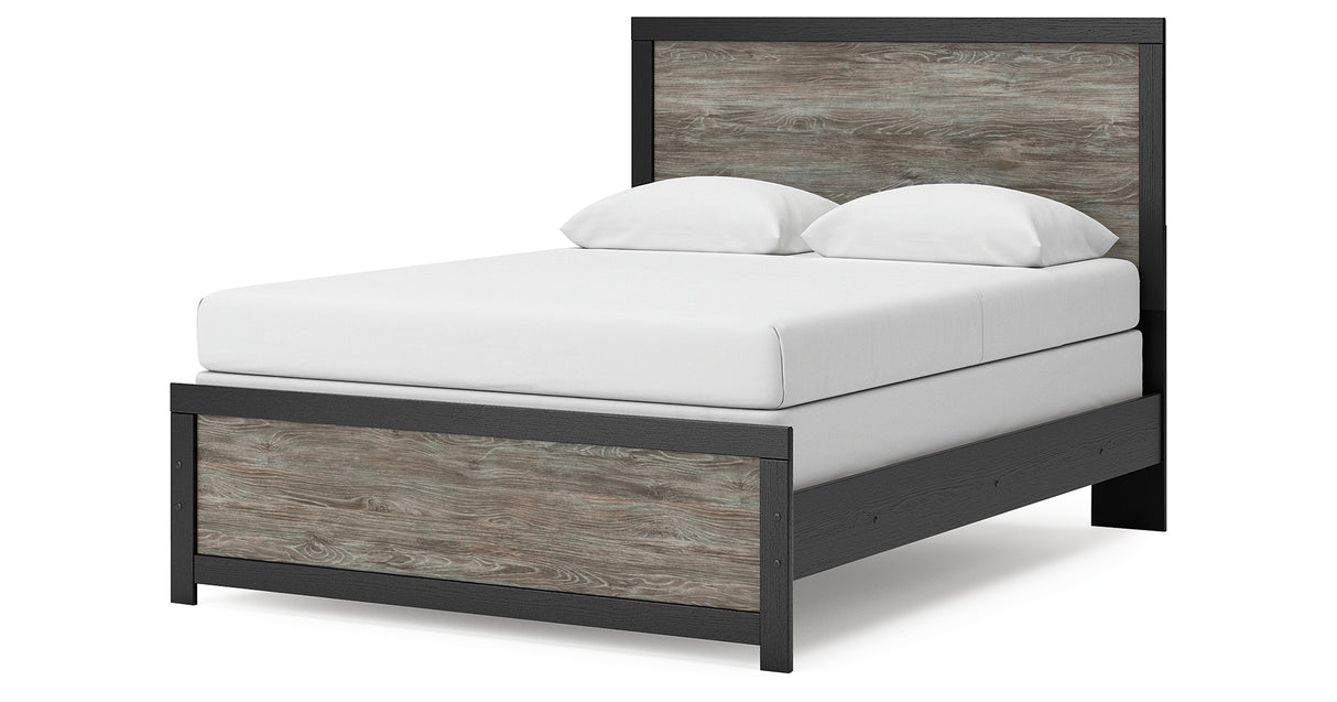 Broachmyn Black/Gray Queen Panel Bed, Dresser and Mirror from Ashley Furniture - Luna Furniture