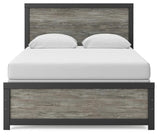 Broachmyn Black/Gray Queen Panel Bed with Mirrored Dresser and Nightstand from Ashley Furniture - Luna Furniture