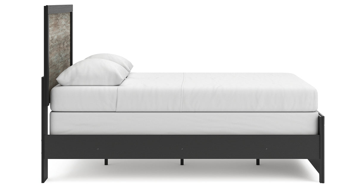 Broachmyn Black/Gray Queen Panel Bed, Dresser and Mirror from Ashley Furniture - Luna Furniture