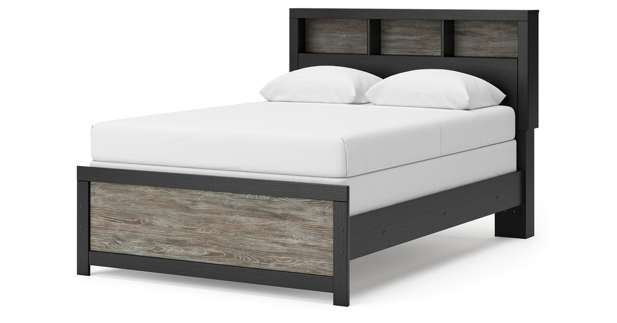 Broachmyn Black/Gray Full Bookcase Bed, Dresser and Mirror from Ashley - Luna Furniture