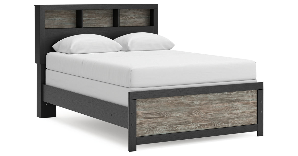 Broachmyn Black/Gray Full Bookcase Bed, Dresser and Mirror from Ashley - Luna Furniture