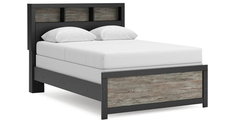 Broachmyn Black/Gray Full Bookcase Bed, Dresser and Mirror from Ashley - Luna Furniture