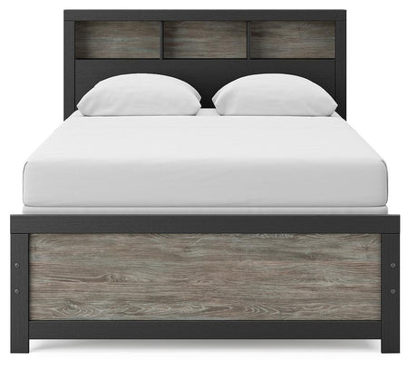 Broachmyn Black/Gray Full Bookcase Bed, Dresser and Mirror from Ashley - Luna Furniture