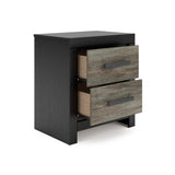 Broachmyn Black/Gray LED Bookcase Panel Bedroom Set from Ashley - Luna Furniture