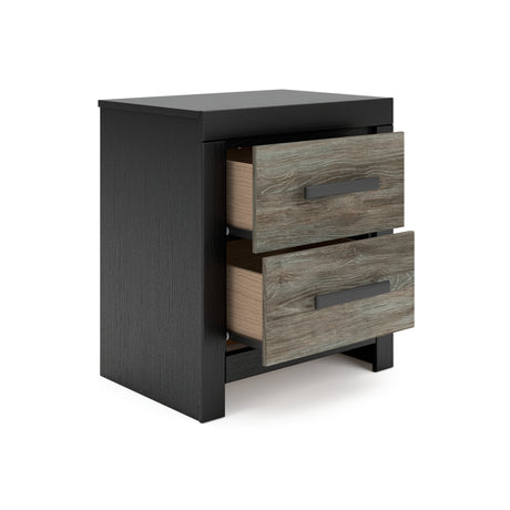 Broachmyn Black/Gray LED Bookcase Panel Bedroom Set from Ashley - Luna Furniture