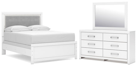 Maeling Full Upholstered Panel Bed, Dresser and Mirror from Ashley - Luna Furniture