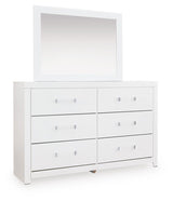 Maeling White/Gray Queen Upholstered Panel Bed, Dresser and Nightstand from Ashley Furniture - Luna Furniture