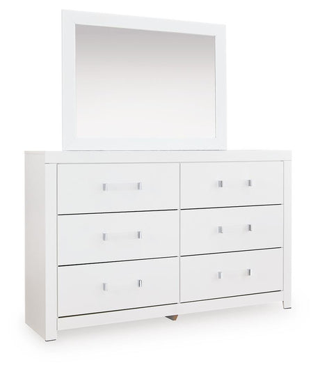 Maeling White/Gray Queen Upholstered Panel Bed, Dresser and Nightstand from Ashley Furniture - Luna Furniture