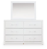 Maeling White/Gray Queen Upholstered Panel Bed, Dresser and Nightstand from Ashley Furniture - Luna Furniture