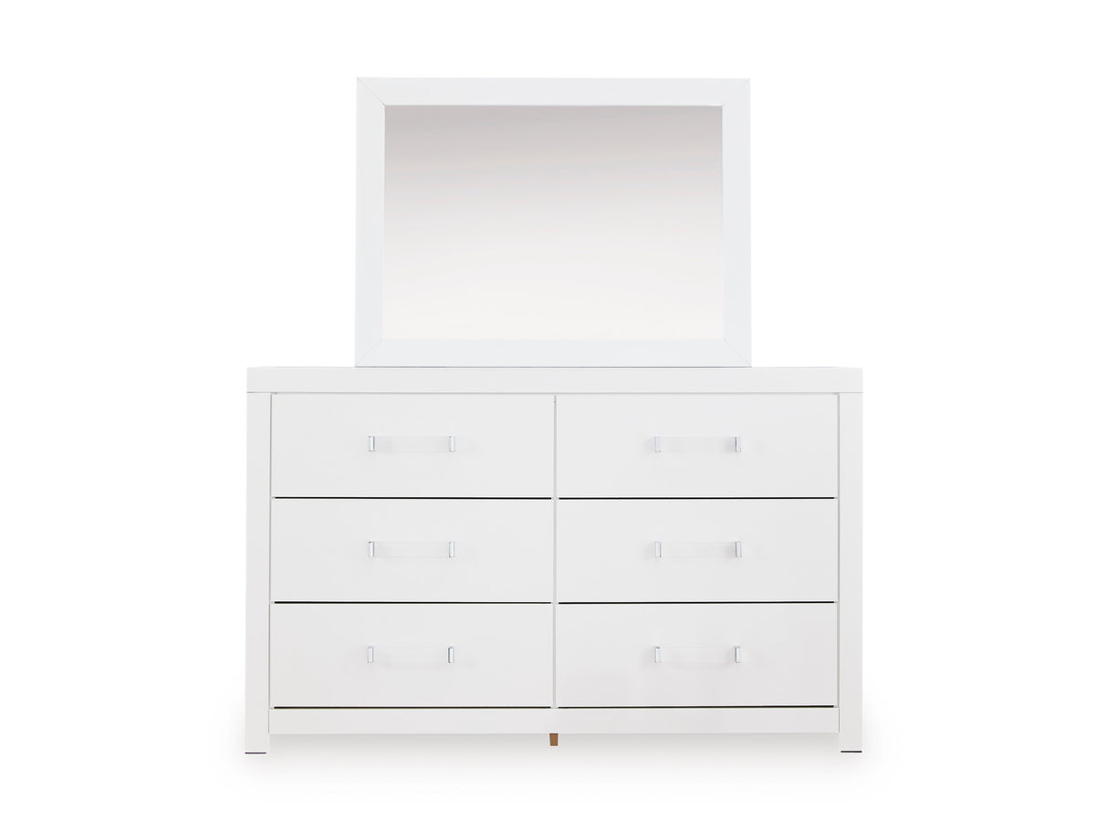Maeling White Upholstered Panel Bedroom Set