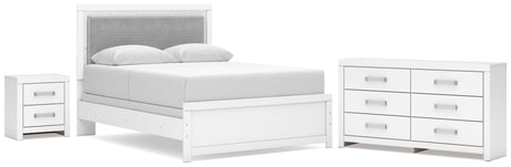 Maeling Queen Upholstered Panel Bed, Dresser and Nightstand from Ashley - Luna Furniture