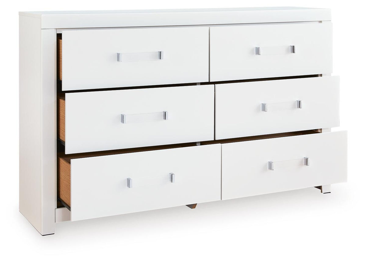 Maeling Queen Upholstered Panel Bed, Dresser and Nightstand from Ashley - Luna Furniture