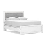 Maeling White Queen Upholstered Panel Bed