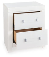 Maeling White/Gray Queen Upholstered Panel Bed, Dresser and Nightstand from Ashley Furniture - Luna Furniture