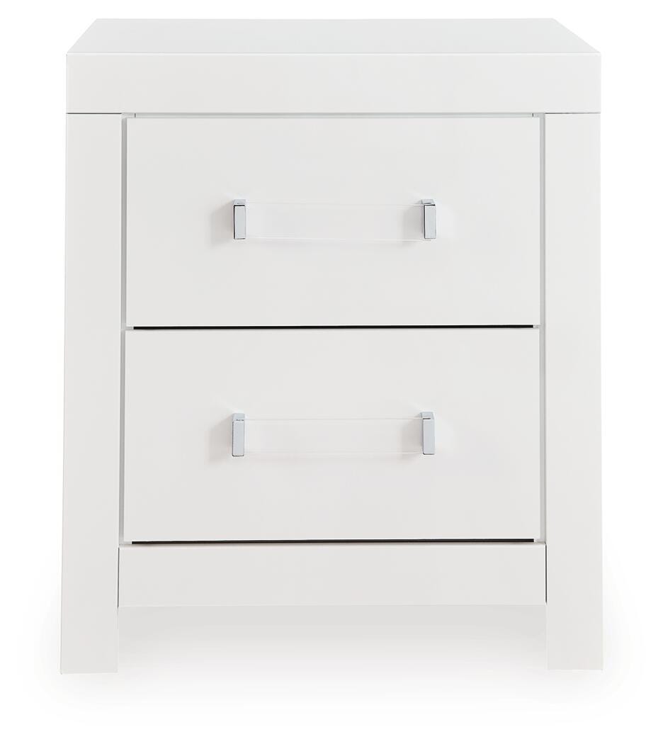 Maeling White/Gray Queen Upholstered Panel Bed, Dresser and Nightstand from Ashley Furniture - Luna Furniture