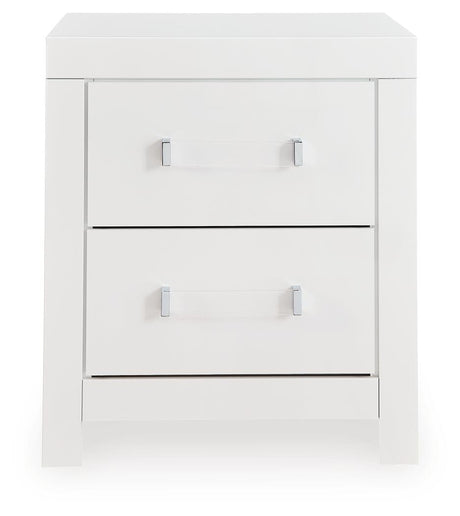 Maeling White/Gray Queen Upholstered Panel Bed, Dresser and Nightstand from Ashley Furniture - Luna Furniture