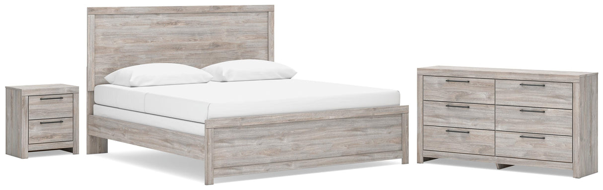 Broachmyn Gray King Panel Bed, Dresser and Nightstand from Ashley Furniture - Luna Furniture