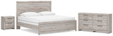 Broachmyn Gray King Panel Bed, Dresser and Nightstand from Ashley Furniture - Luna Furniture