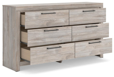 Broachmyn Gray King Panel Bed, Dresser and Nightstand from Ashley Furniture - Luna Furniture