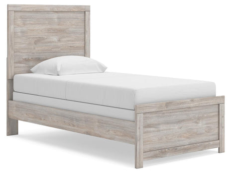 Broachmyn Gray Twin Panel Bed, Dresser and Mirror from Ashley Furniture - Luna Furniture