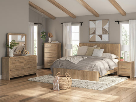 Gramburg Warm Natural Brown King Panel Bed from Ashley Furniture - Luna Furniture