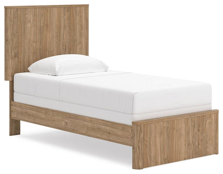Gramburg Warm Natural Brown Twin Panel Bed from Ashley Furniture - Luna Furniture