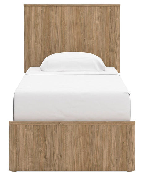 Gramburg Warm Natural Brown Twin Panel Platform Bed from Ashley Furniture - Luna Furniture