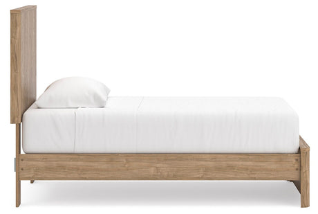Gramburg Warm Natural Brown Twin Panel Platform Bed from Ashley Furniture - Luna Furniture