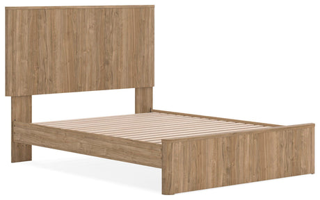 Gramburg Warm Natural Brown Queen Panel Platform Bed from Ashley Furniture - Luna Furniture