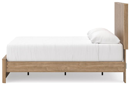 Gramburg Warm Natural Brown Queen Panel Platform Bed from Ashley Furniture - Luna Furniture