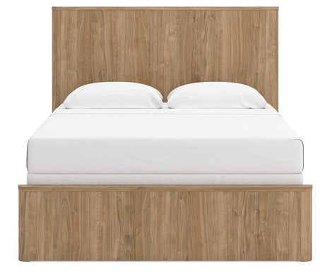 Gramburg Warm Natural Brown Queen Panel Bed from Ashley Furniture - Luna Furniture