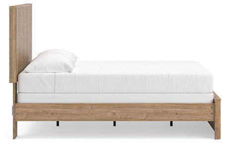 Gramburg Warm Natural Brown Queen Panel Bed from Ashley Furniture - Luna Furniture