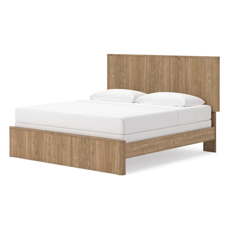 Gramburg Warm Natural Brown King Upholstered Bed from Ashley - Luna Furniture
