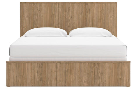 Gramburg Warm Natural Brown King Panel Bed from Ashley Furniture - Luna Furniture